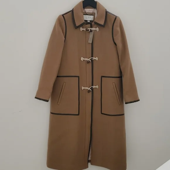 nwt J. Crew Collection Long Toggle Coat in Camel Italian Fall Blanket Wool - Picture 2 of 12